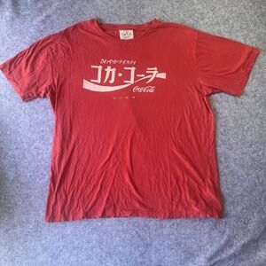 Red Jacket Coca-Cola Japanese Logo T-Shirt XXL Red Cotton Graphic Tee